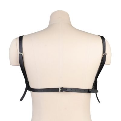 Harness Feminino de Couro com fivelas frontais 33 15389241606 sa051 preto 02