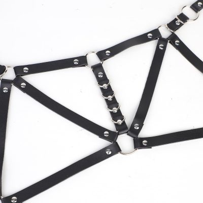 Harness Feminino de Couro com fivelas frontais 34 15389241616 sa051 preto 03