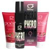 kit com Perfume Phero Feminino com feromônio Sabonete Íntimo Poésie Morango e um de chiclete