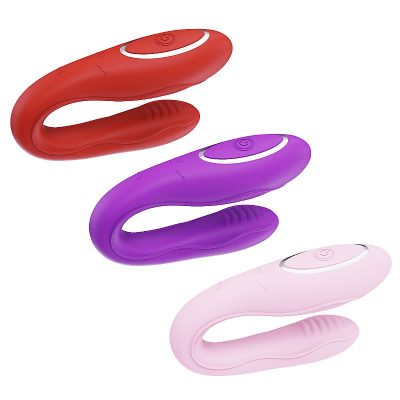 Alternative view of Vibrador de casal recarregável confeccionado em silicone controlado via aplicativo
