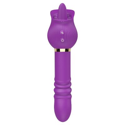 Alternative view of Vibrador de Ponto G e Clitóris em formato de Rosa com Língua e Vai e vem - Jane