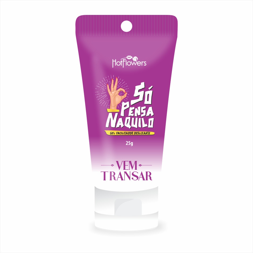 Gel Facilitador Dessensibilizante Só Pensa Naquilo - Linha Vem Transar Hot Flowers 1 Gel Facilitador Dessensibilizante Só Pensa Naquilo - Linha Vem Transar Hot Flowers