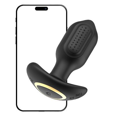 Plug Anal com Vibro e Rotação controlado via aplicativo á Longa Distância - Pong