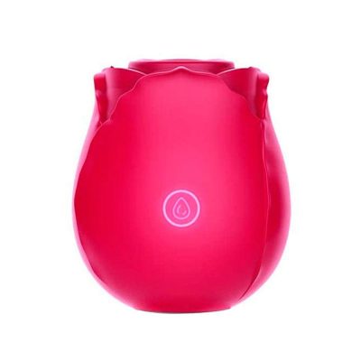 Alternative view of Vibrador com estimulador de clitóris em formato de rosa com 10 modos de pulsação