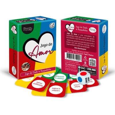 Jogo do Amor Dado e Raspadinha Reutilizável Diversão ao Cubo