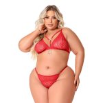 Conjunto vermelho cinderela plus rendando com strappy - Imagem 3