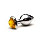 Plug anal Pequeno em alumínio, base em formato de coração com pedra colorida - Imagem 14