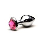 Plug anal Pequeno em alumínio, base em formato de coração com pedra colorida - Imagem 8