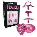 Kit Plug Anal Pequeno Em Metal Rosa 4x1 – Linha Hard