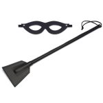 Kit Tiazinha Preto com chibata 40cm e mascara