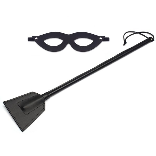 Kit Tiazinha Preto com chibata 40cm e mascara