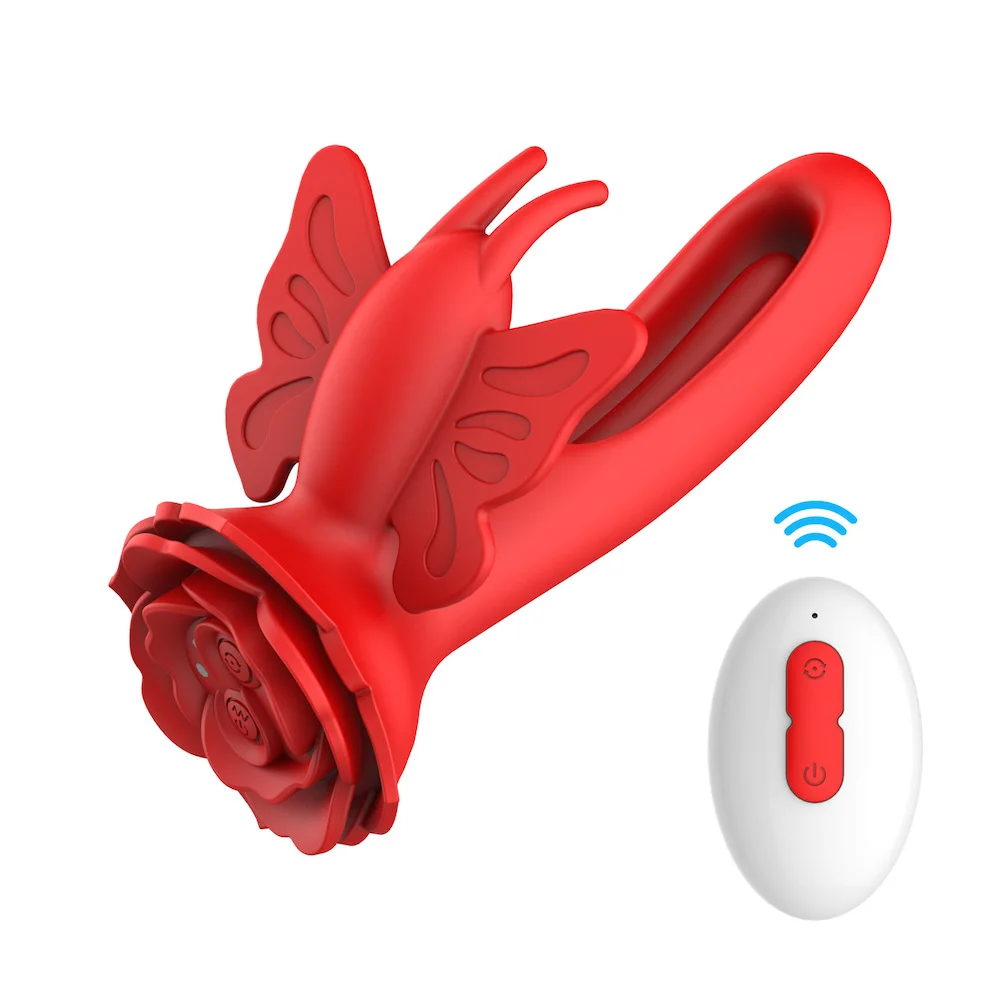 Vibrador ponto g butterfly com 9 modos de vibração com 2 motores  Olena