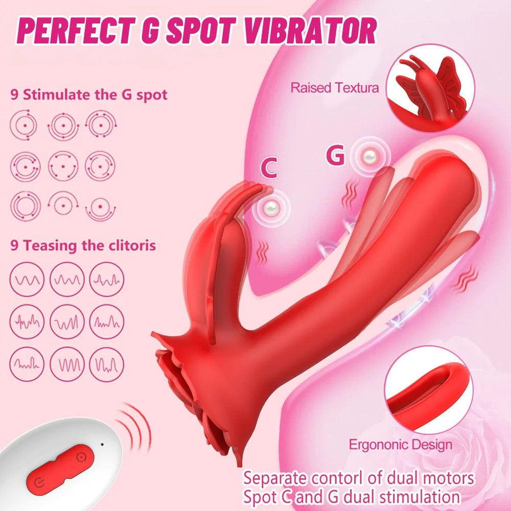 Vibrador ponto g butterfly com 9 modos de vibração com 2 motores  Olena  Imagem 9