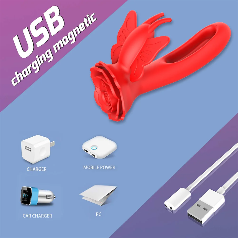 Vibrador ponto g butterfly com 9 modos de vibração com 2 motores  Olena  Imagem 10