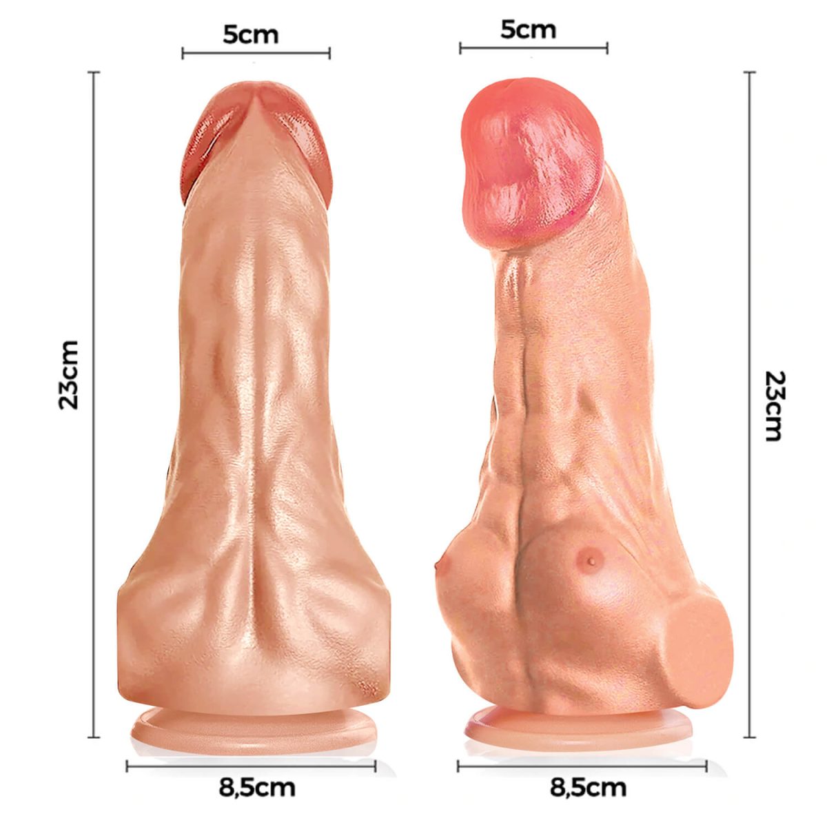 Hombre  Pênis com Peitoral Abdômen e Ventosa 23x5cm  Imagem 8