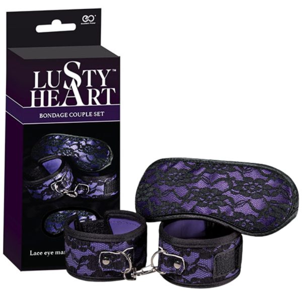 Lusty heart - Vendas para os olhos e amarras bondage couple set Lilas e Preto