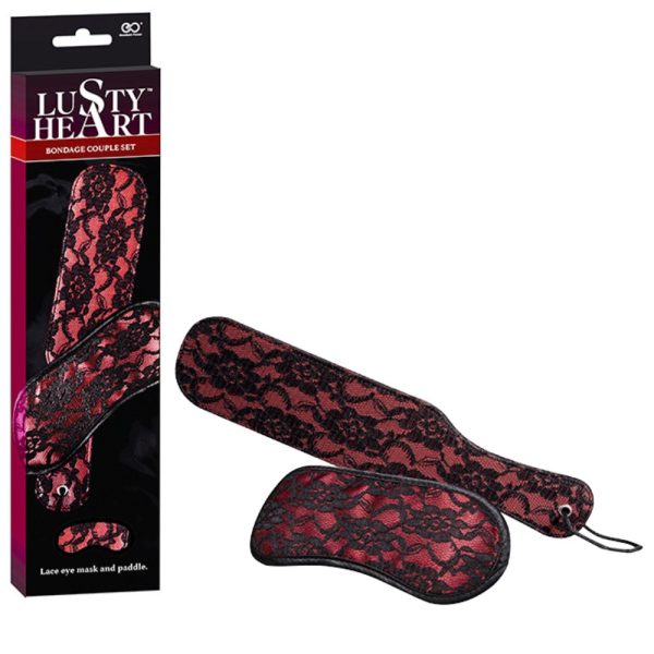 Lusty heart - Chibata e vendas para os olhos bondage couple set vermelho e preto
