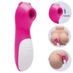 Estimulador de Clitóris Liso em Formato de Urso com 10 Modos de Pulsação na cor pink