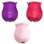 Vibrador em formato de Rosa Estimuladora de Clitóris com Pulsação - Ruby