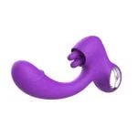 Vibrador Feminino com Estímulo Duplo Ponto G e Clitóris 10 Modos de Vibração USB Silicone Premium Roxo