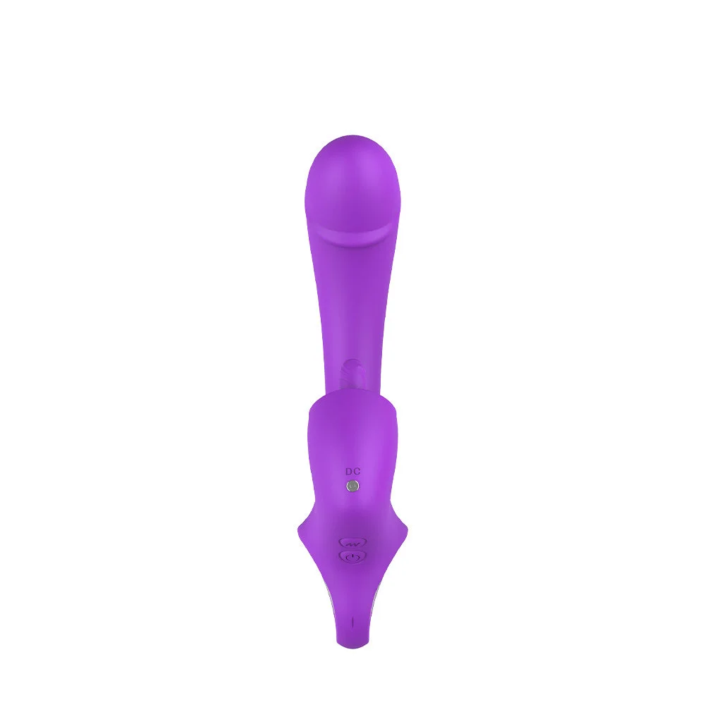 Vibrador Feminino com Estímulo Duplo Ponto G e Clitóris 10 Modos de Vibração USB Silicone Premium Roxo  Imagem 5