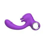 Vibrador Feminino com Estímulo Duplo Ponto G e Clitóris 10 Modos de Vibração USB Silicone Premium Roxo - Imagem 8