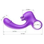 Vibrador Feminino com Estímulo Duplo Ponto G e Clitóris 10 Modos de Vibração USB Silicone Premium Roxo - Imagem 10