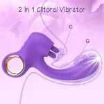 Vibrador Feminino com Estímulo Duplo Ponto G e Clitóris 10 Modos de Vibração USB Silicone Premium Roxo - Imagem 12