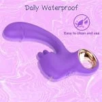 Vibrador Feminino com Estímulo Duplo Ponto G e Clitóris 10 Modos de Vibração USB Silicone Premium Roxo - Imagem 13