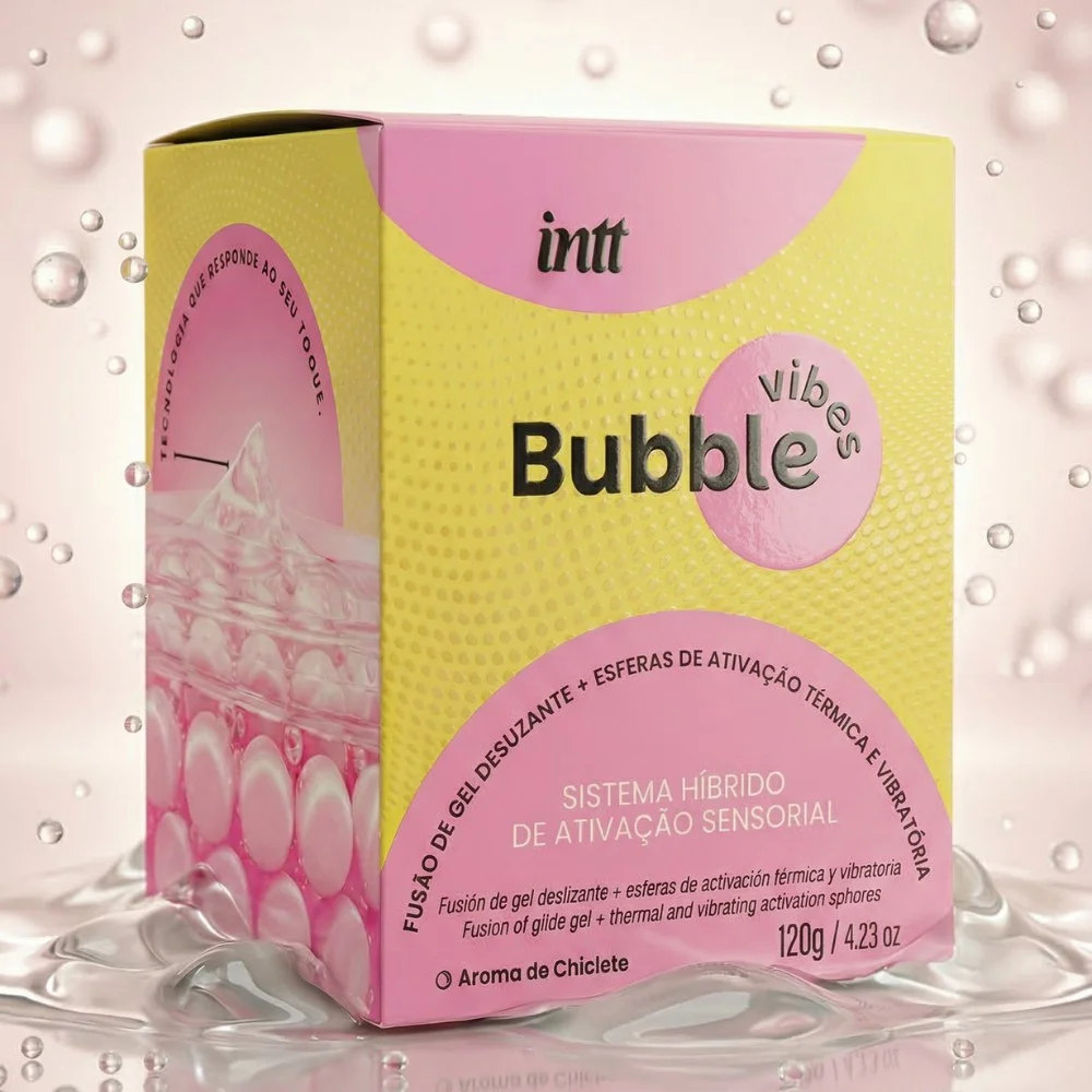 Intt Bubble Vibes Gel Deslizante com Esferas de Ativação Térmica e Vibratória Chiclete | 120g  Imagem 4