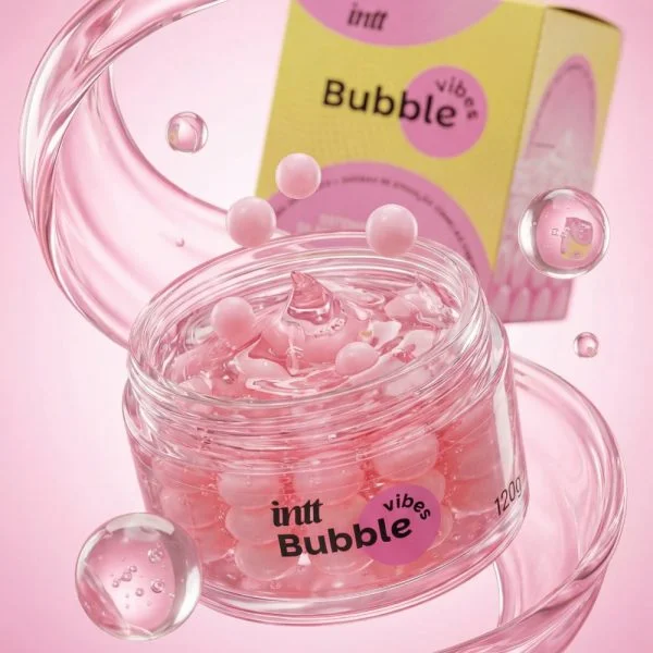 Intt Bubble Vibes Gel Deslizante com Esferas de Ativação Térmica e Vibratória Chiclete | 120g
