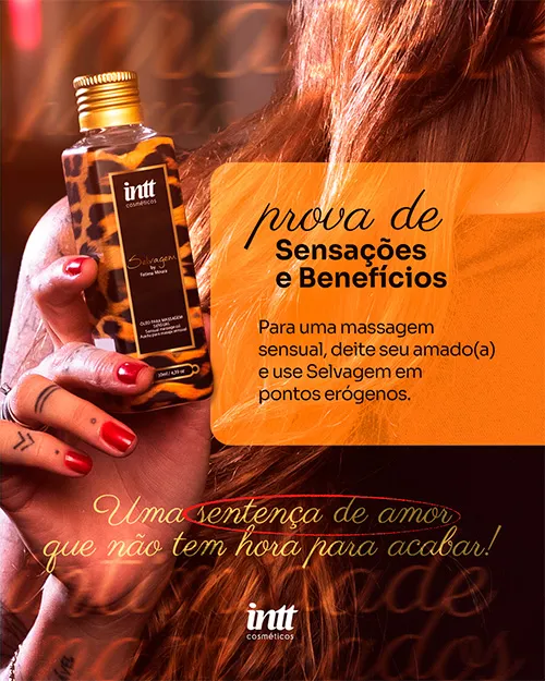 Selvagem Intt prova de sensações e benefícios do óleo de massagem sensual