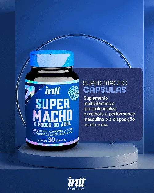Super Macho cápsulas Intt frasco com 30 cápsulas do estimulante sexual masculino