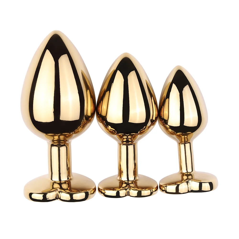 Plug Anal Médio Aço Dourado Coração  Imagem 12