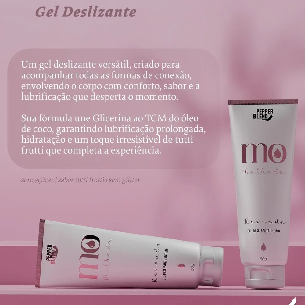 Gel Deslizante MO Molhada Revoada Sabor TuttiFrutti 50g Pepper Blend  Imagem 2