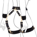 Kit de Bondage BDSM para Adultos com 6 peças, algemas ajustáveis, tornozelos, coxas, cintura, venda e tiras cruzadas - Imagem 3