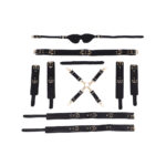Kit de Bondage BDSM para Adultos com 6 peças, algemas ajustáveis, tornozelos, coxas, cintura, venda e tiras cruzadas - Imagem 11