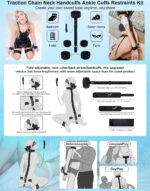Kit de Brinquedos Sexuais BDSM Bondage com Corrente de Tração e Venda - Imagem 11