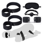 Conjunto de Bondage Removível 5 em 1 - Algemas, Mordaça de Bola e Venda - Imagem 6
