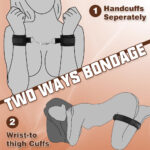 Conjunto de Bondage Removível 5 em 1 - Algemas, Mordaça de Bola e Venda - Imagem 7