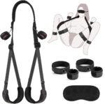 Kit BDSM de Restrição para Cama - Algemas de Pulso, Coxa e Tornozelo com Venda - Imagem 3