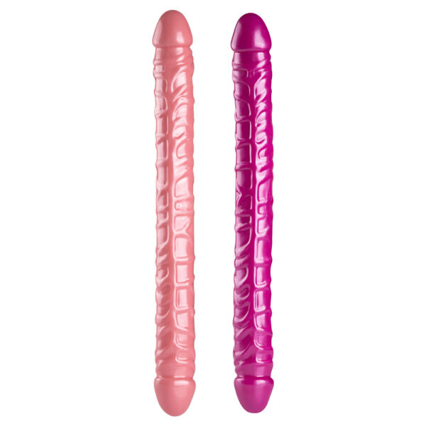 Pênis Dildo Duplo 43x4cm formato realístico com glande e texturas