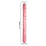 Pênis Dildo Duplo 43x4cm formato realístico com glande e texturas - Imagem 11