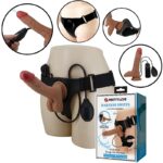 Kit Cinta Peniana Vibratória com Dildo Pênis Spray e Estimulação - 20cm
