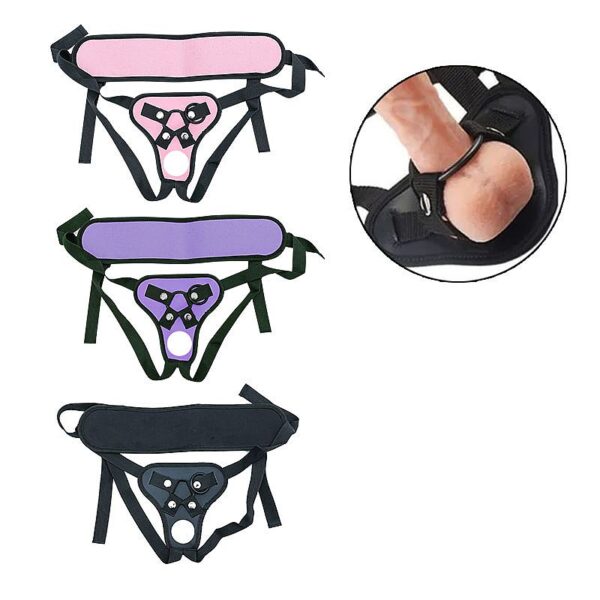 Cinta peniana Harness de Couro com Ajuste Premium - Suporte para Dildo