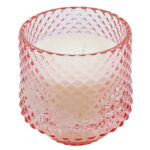Vela Aromática perfumada e decorativa em Vidro luxo Rosa 8x7cm - Imagem 2