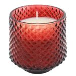 Vela decorativa perfumada aromática Livon em Vidro luxo Vermelho 8x7cm - Imagem 2