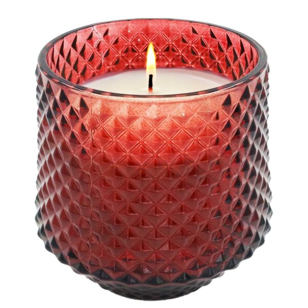 Vela decorativa perfumada Livon em copo de vidro vermelho 8x7cm