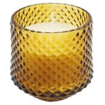 Vela perfumada decorativa Aromática Livon em Vidro luxo Amarelo 8x7cm - Imagem 2