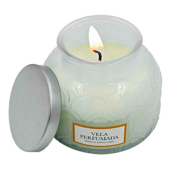Vela decorativa aromática com tampa GiftHome 7,5x9cm em parafina com suporte